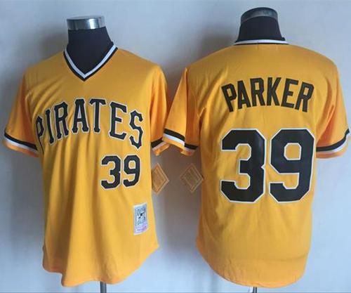 Mitchell and Ness Pirates #39 Dave Parker Stitched Yellow Throwback MLB Jersey